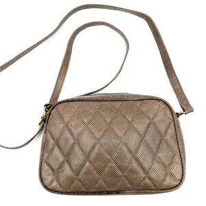 zenith Quilted Taupe Mini leather crossbody bag